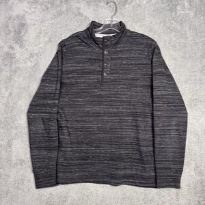 Relwen Sweater Mens M Rib Mock Henley Terry Knit Pullover Jumper Huckberry